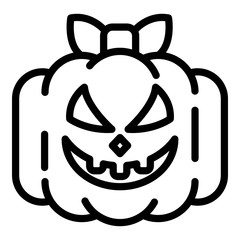 Sticker - Halloween pumpkin icon. Outline Halloween pumpkin vector icon for web design isolated on white background