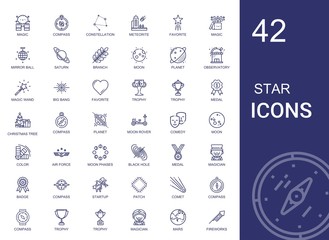 Wall Mural - star icons set
