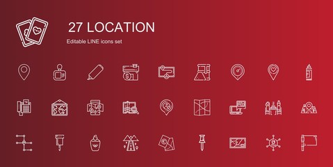 Poster - location icons set