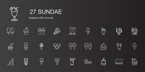 Sticker - sundae icons set