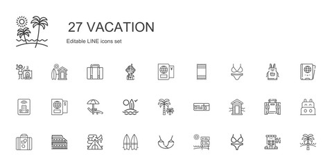 Wall Mural - vacation icons set