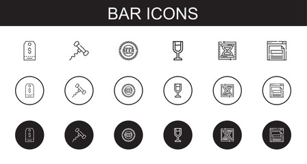 Sticker - bar icons set