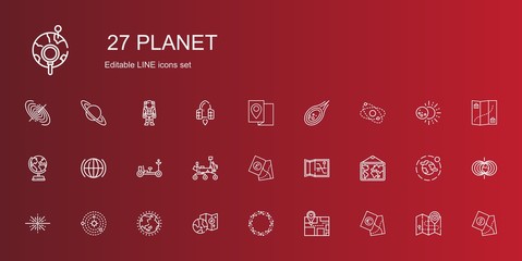 Wall Mural - planet icons set
