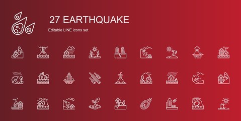 Wall Mural - earthquake icons set