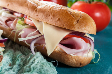 Sticker - Submarine sandwiches with ham, cheese and vegetables