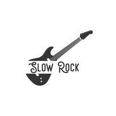 Canvas Print - Acoustic Guitar Logo Design Images Stock Vectors