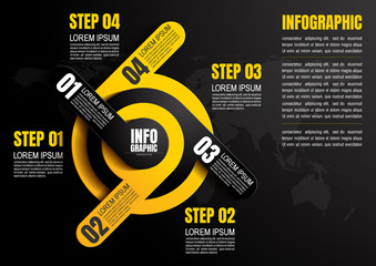 Wall Mural - infographic business data, process chart design template for presentation. abstract timeline elements, vector illustration, EPS10.