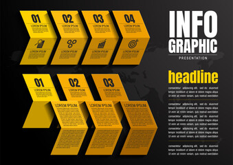 Wall Mural - infographic business data, process chart design template for presentation. abstract timeline element