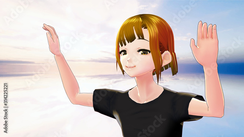 Anime Girl Cartoon Character Hands Up In The Air Blonde Hair With A Smile And Sky Background It S Anime Manga Girl Buy This Stock Illustration And Explore Similar Illustrations At Adobe Anime Girl Cartoon Character Hands Up In The Air Blonde Hair With A Smile And Sky Background It S Anime Manga Girl Buy This Stock Illustration And Explore Similar Illustrations At Adobe