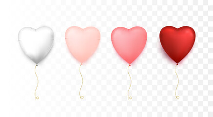 Sticker - Heart shaped balloons. Happy Valentines Day