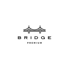 Wall Mural - bridge logo vector icon illustration line outline monoline