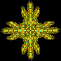 fractal yellow flower like a wings