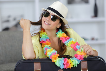 young woman ready to go on holidays