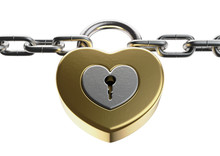 Heart Shaped Padlock Connecting Chains
