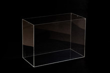 Glass Transparent Parallelepiped On Black Background