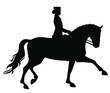 Elegant Woman riding Dressage Horse Silhouette