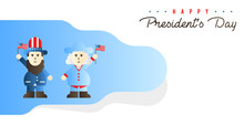 Abraham Lincoln And George Washington Cartoon In President's Day Illustration Vector