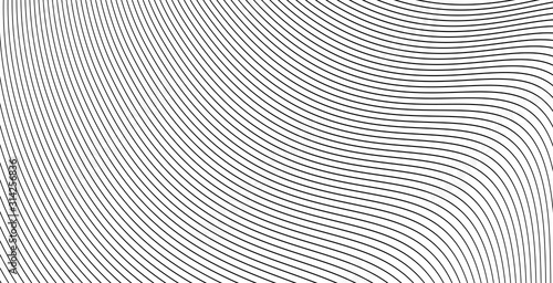 Fotografía Curve wavy lines background or stripes grayscale abstract backdrop vector illust
