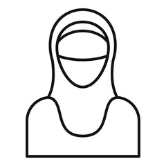 Wall Mural - Muslim woman icon. Outline muslim woman vector icon for web design isolated on white background