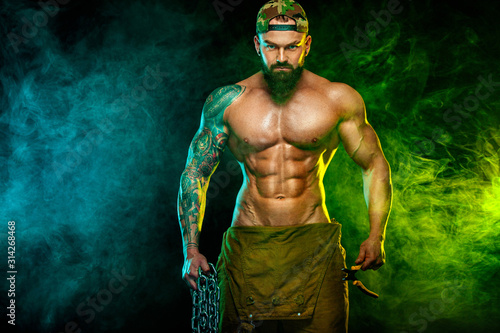 Gay streptizer with naked torso Fototapete