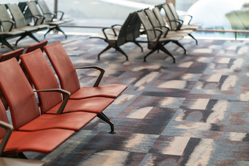 Wall Mural - Chairs in modern airport terminal