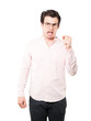 © agongallud - Angry young man posing against background