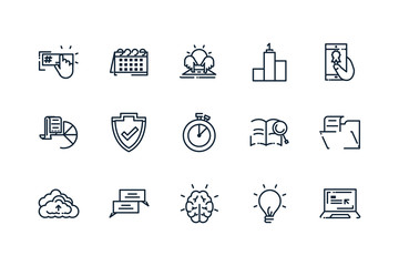 Sticker - Isolated digital marketing icon set vector design