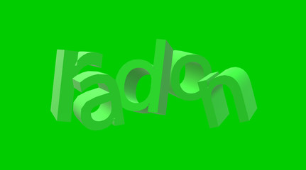 Wall Mural - Radon. Noble gas. Radioactivity. A contaminant that affects indoor air quality worldwide. 3D Illustration to background radiation. Graphic with fun perspectives. Green text blocks. 