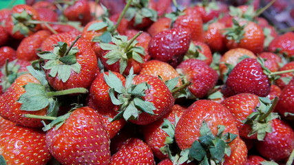  Red ripe strawberries