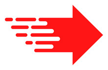 Express Right Movement Vector Icon. Flat Express Right Movement Symbol Is Isolated On A White Background.