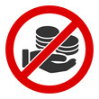 © Aha-Soft - No pay coins vector icon. Flat No pay coins symbol is isolated on a white background.