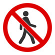 No trespassing vector icon. Flat No trespassing pictogram is isolated on a white background.