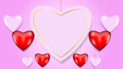 Wall Mural - love background design. 3D vector illustration