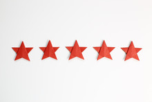 Five Stars Quality Rating On White Background