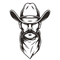 Wall Mural - Man head in cowboy hat concept