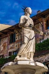 Sticker - Fountain of Our Lady Verona in Piazza delle Erbe at Verona, Italy