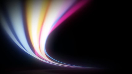 Wall Mural - Abstract Neon Light Streaks Animation Loop/ 4k animation of an abstract background with shining neon light strokes following circular ring motion path