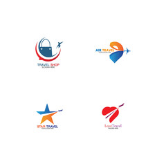 Set of collection travel logo with air plane concept design vector