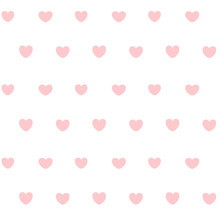 Seamless Pink Heart Isolated On White Background, Vector Illustration