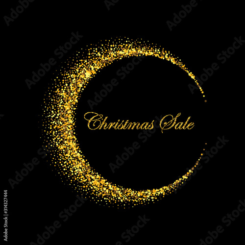Fotomural Vector abstract crescent background gold fine dust Logo eps 10