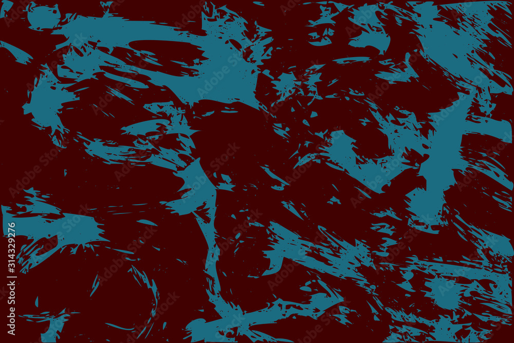 Colourful picture. Bright unusual colors. Curve lines, splashes, rough ...