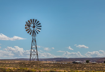 American countryside with an old windmill tower, USA