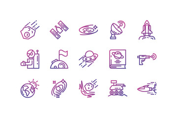 Wall Mural - isolated space icon set vector design