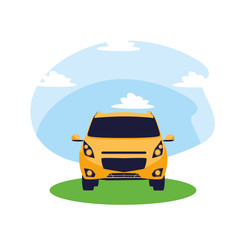 Wall Mural - Isolated car vehicle and clouds vector design