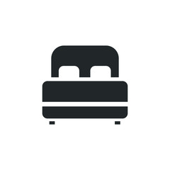Aufkleber - Bed hotel room icon template color editable. Double bed symbol vector sign isolated on white background illustration for graphic and web design.
