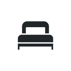 Poster - Bed hotel room icon template color editable. Double bed symbol vector sign isolated on white background illustration for graphic and web design.