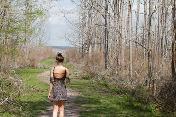 young girl in the forest