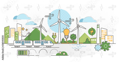 Fotografía Wind energy vector illustration