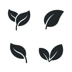 Aufkleber - leaf ecology nature icon template color editable. leaf symbol vector sign isolated on white background illustration for graphic and web design.