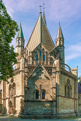 Wall Mural - Nidaros Cathedral of the Church of Norway at summer sunny day.Trondheim.Norway